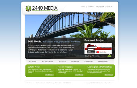  2440 Media. This is a very clean design with a well chosen color palette.
